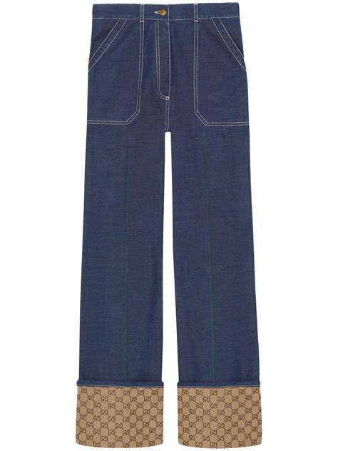 pantaloni gucci donna floreali|borsa gucci jeans.